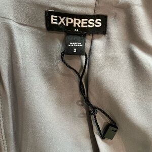 Express Skirt Womens 2 Gray Pink Plaid Pencil Y2K Office Siren Dark Academia